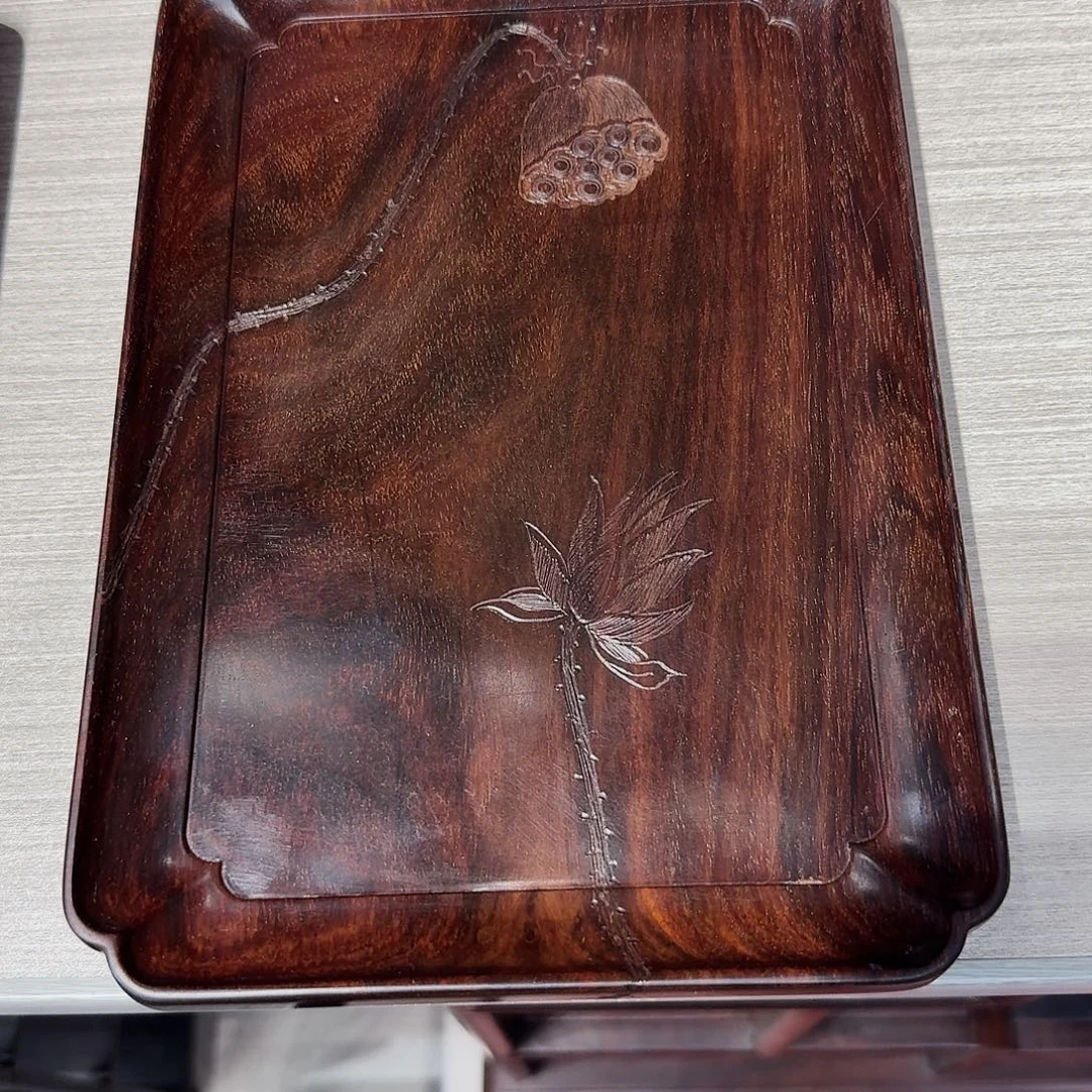 大红酸枝工艺品底座