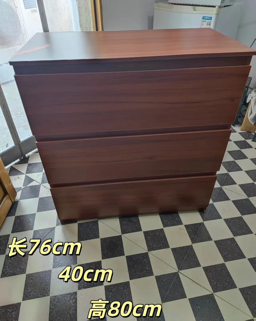 斗柜储物柜餐边柜古谭木色三抽