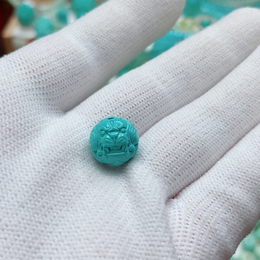绿松石未镶嵌貔貅珠子11.2mm