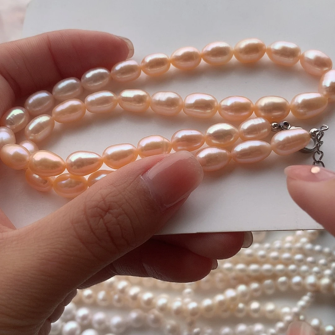 未镶嵌7-8淡水珍珠e21项链