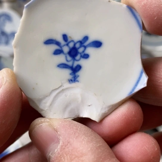 瓷片现代瓷器青花瓷片