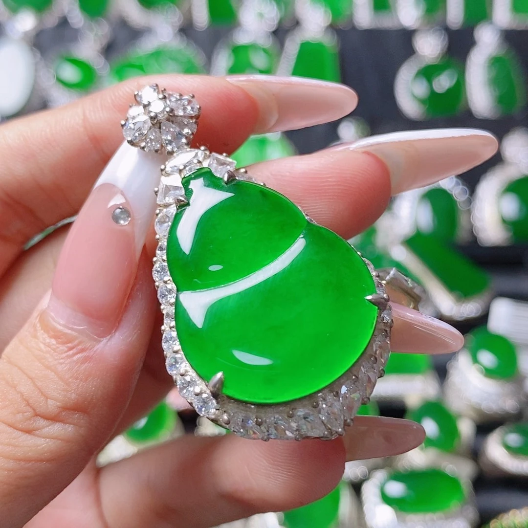 翡翠银S925镶嵌颈饰