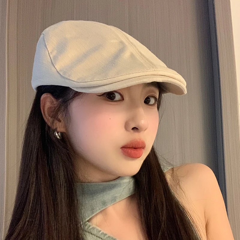 新店福利博主同款英伦风报童画家帽大围情侣潮百搭正反可戴鸭舌前