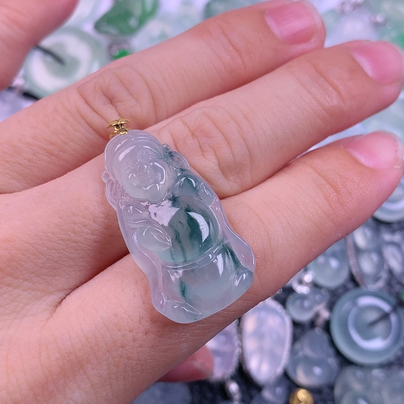【闪购商品】颈饰18K金镶嵌翡翠精****宝天然缅甸翡翠