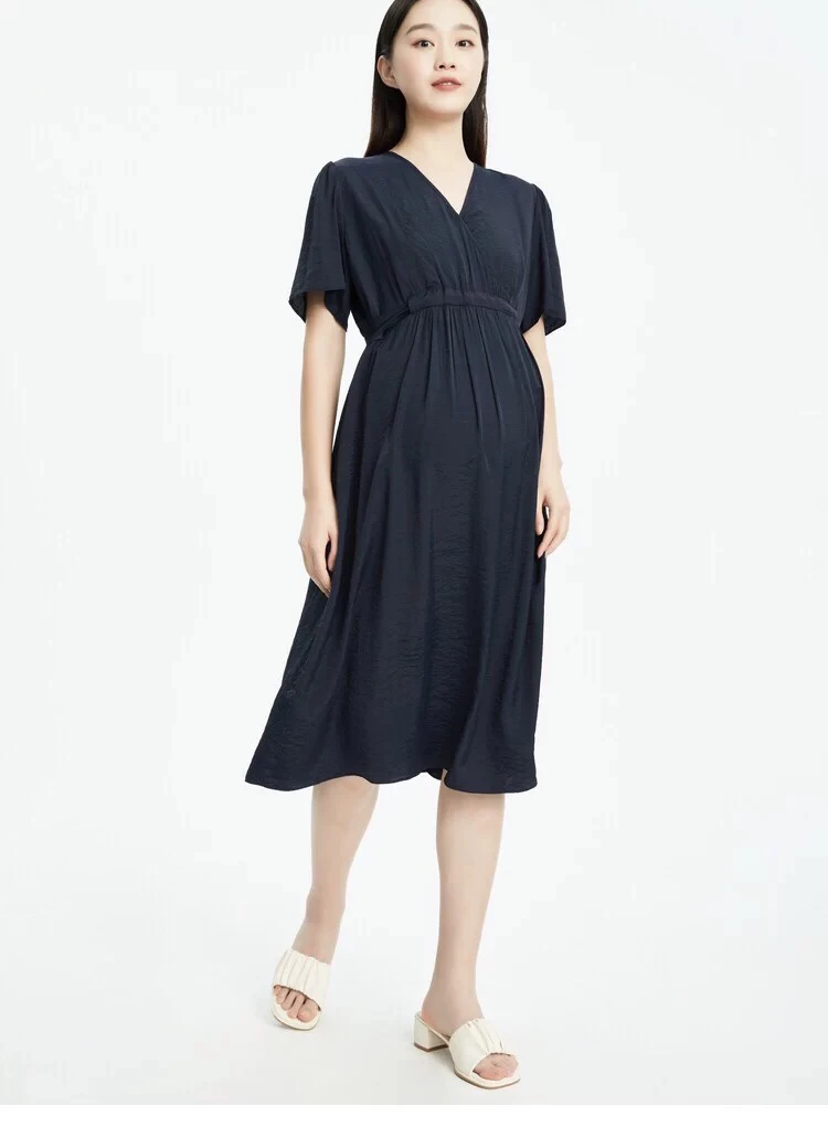 快乐屋夏薄款孕妇裙轻薄短袖连衣裙宽松长裙子6233297