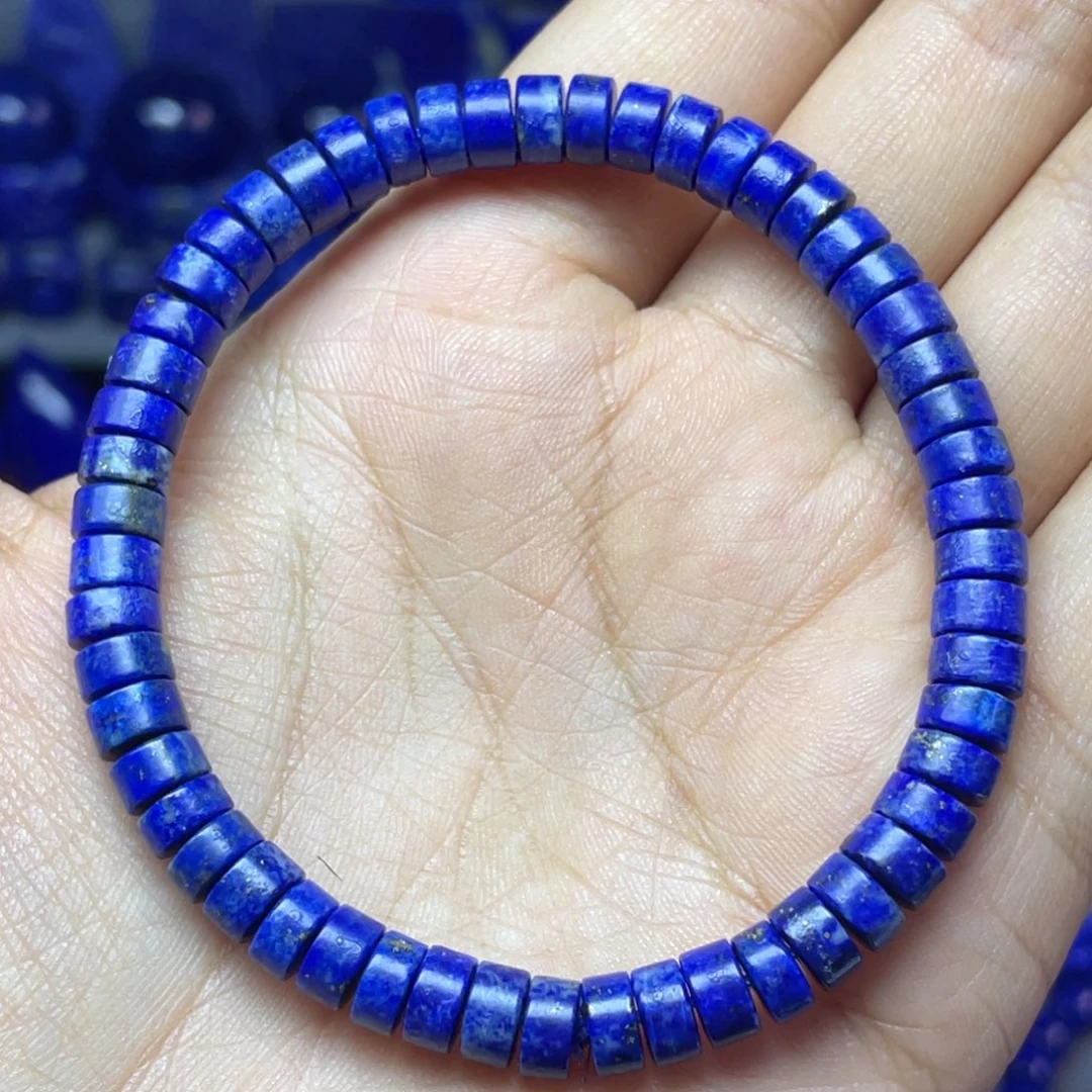 青金石未镶嵌6×3mm直切药片手串