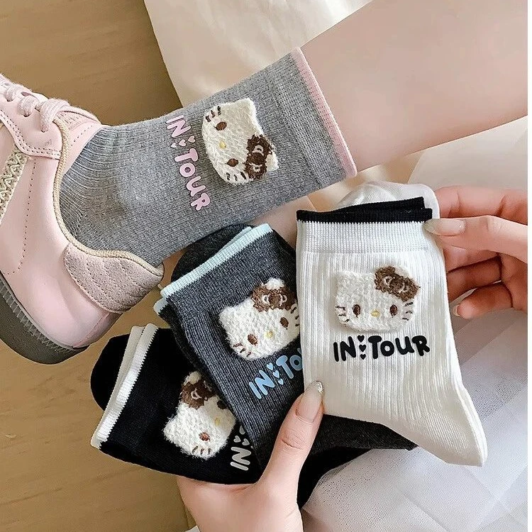 【6217人收藏】kt猫袜子女夏季韩版甜美可爱卡通日系学生中筒袜in