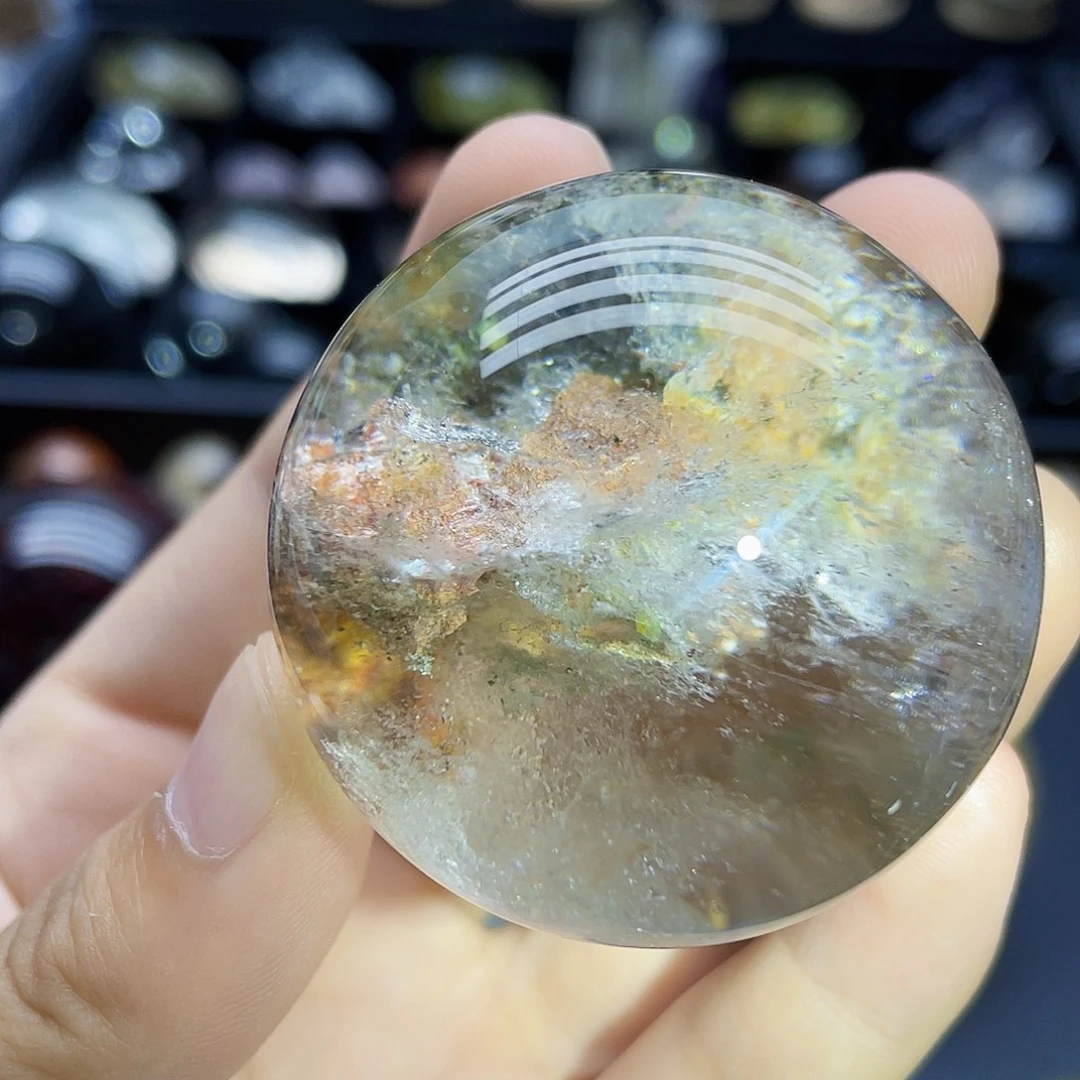 未镶嵌珠宝半成品水晶天然幽灵44.5mm