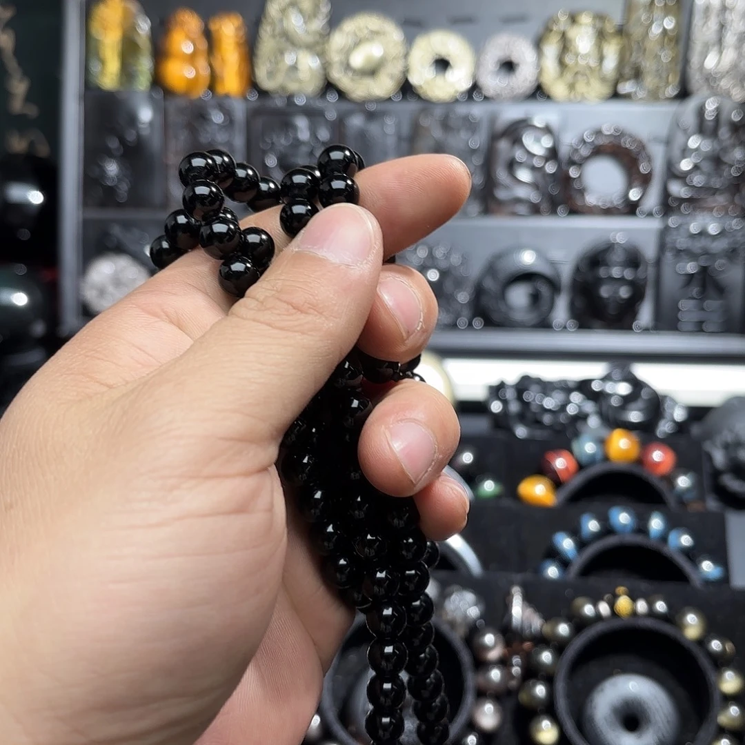 丰***利黑曜岩未镶嵌手链
