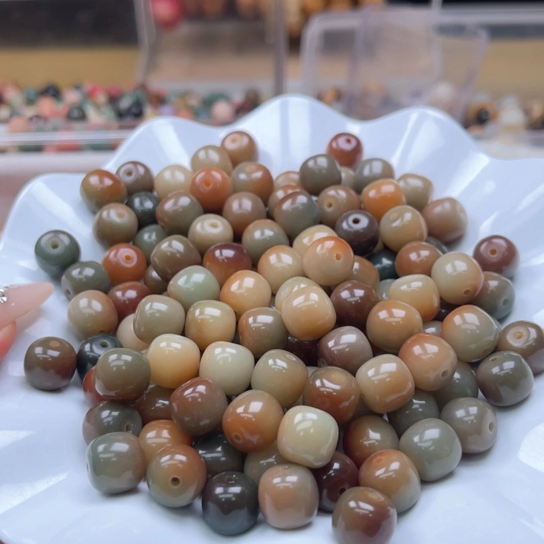 白玉菩提吊坠q12mm/敦煌桶珠110