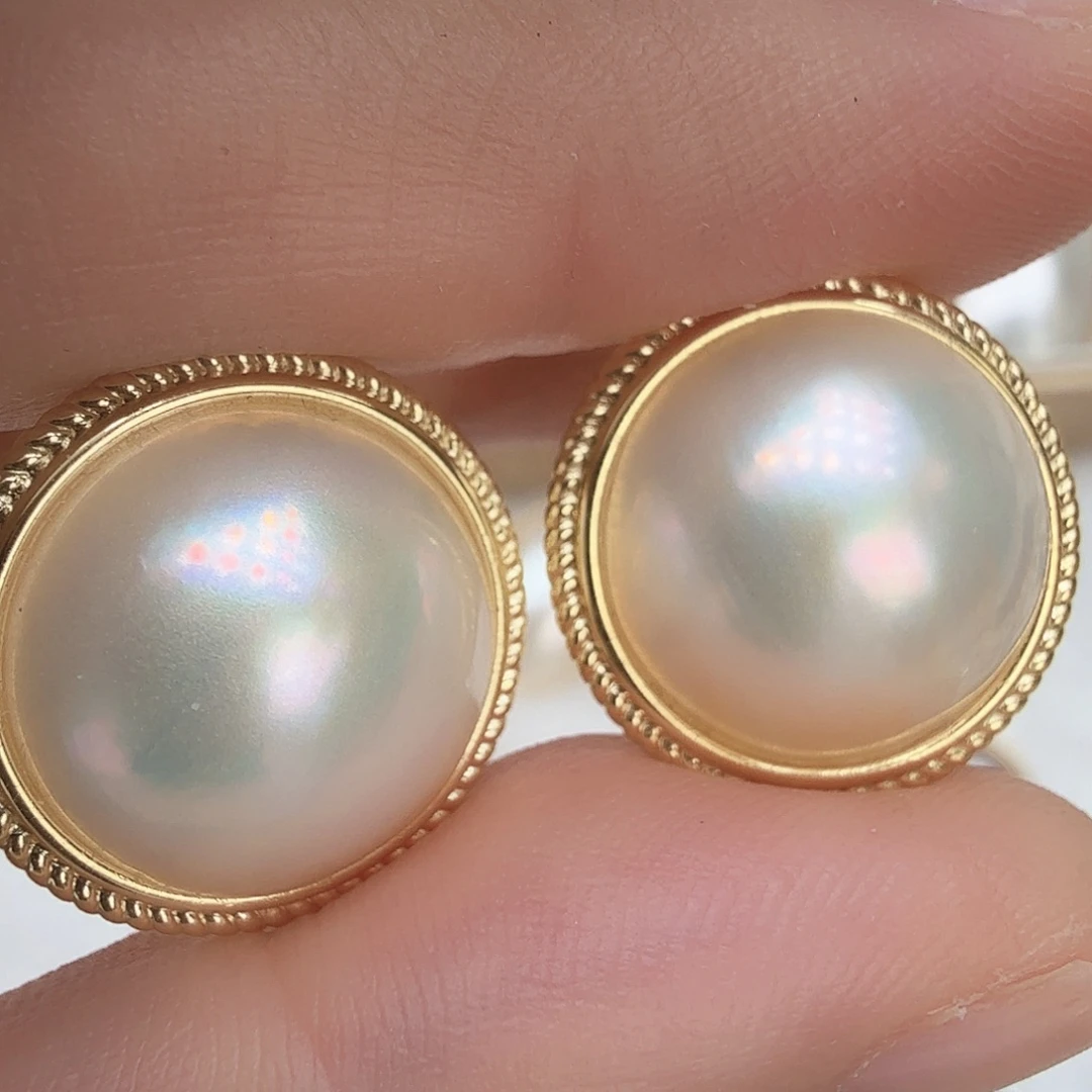 未镶嵌拼合珍珠（马贝珠）耳饰