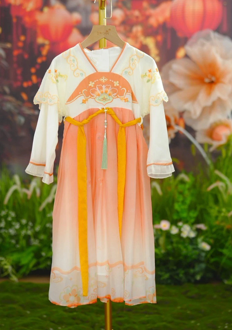 汪小荷品牌清货女童中国风14a裙子（连衣裙）X23301-A