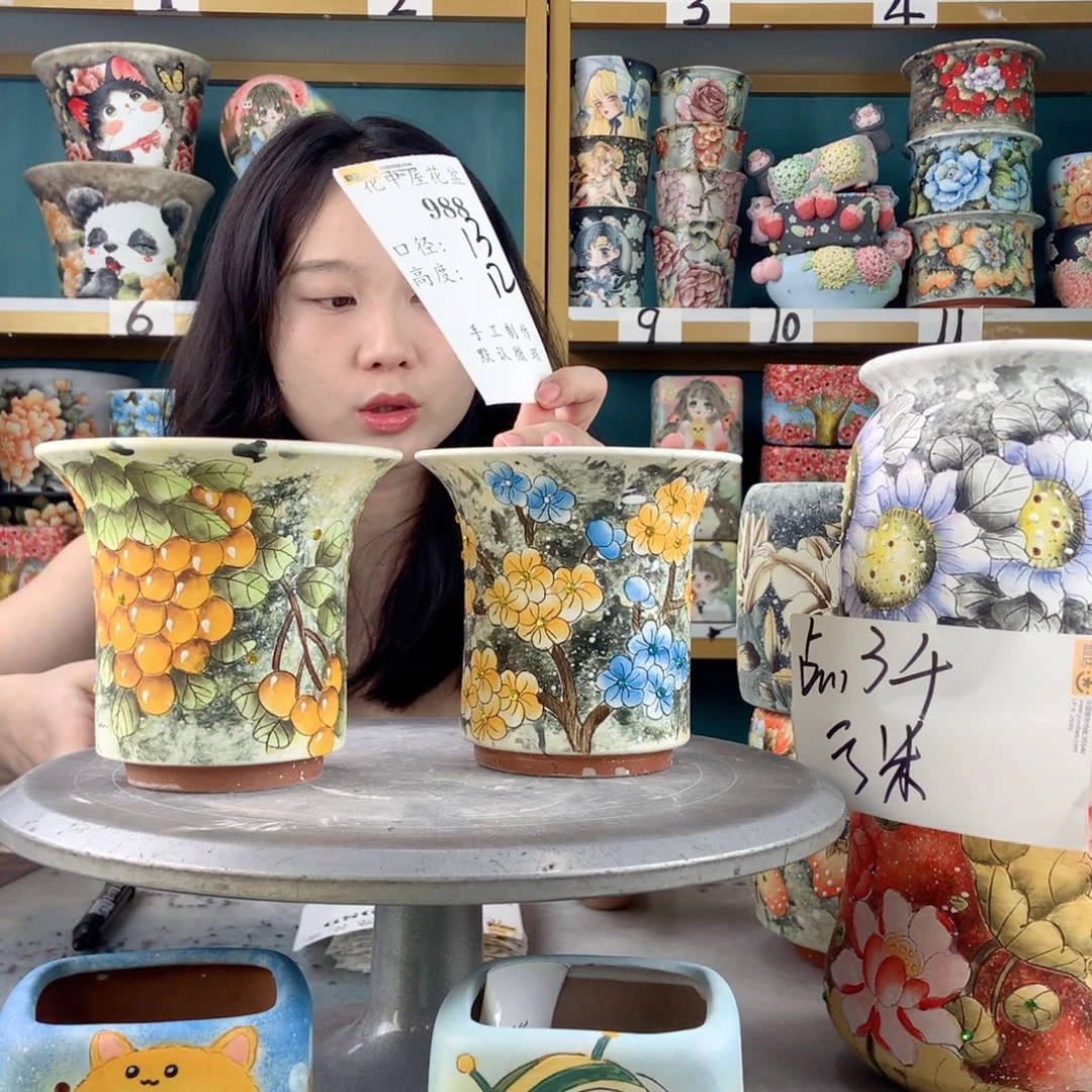 景德镇手工花盆988