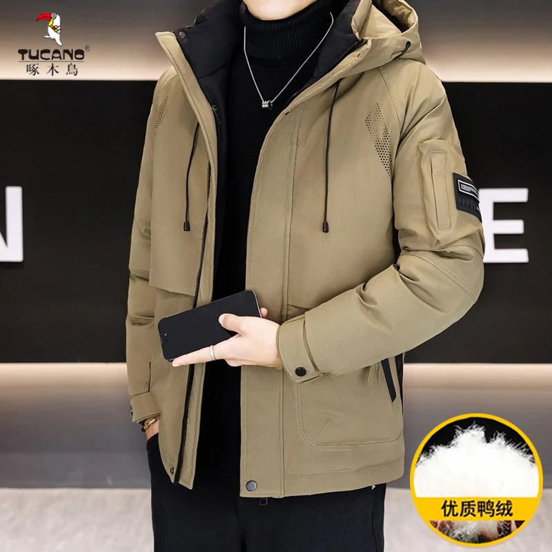 TUCANO/啄木鳥男士羽绒服2025冬季加厚宽松户外工装连帽鸭绒外套