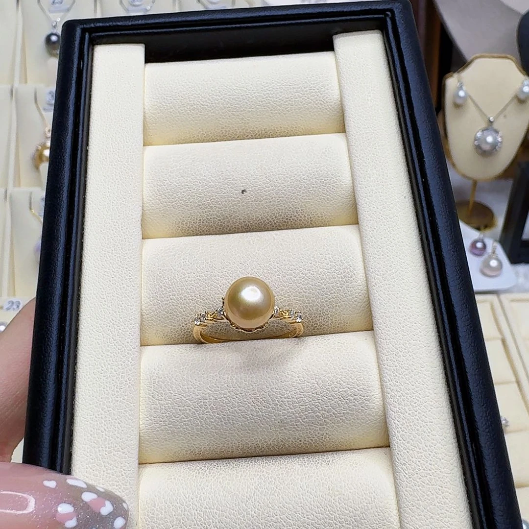 海水珍珠戒圈银S925镶嵌l*y