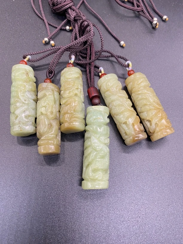 天然玉石黄白老玉龙柱多样性随机发一