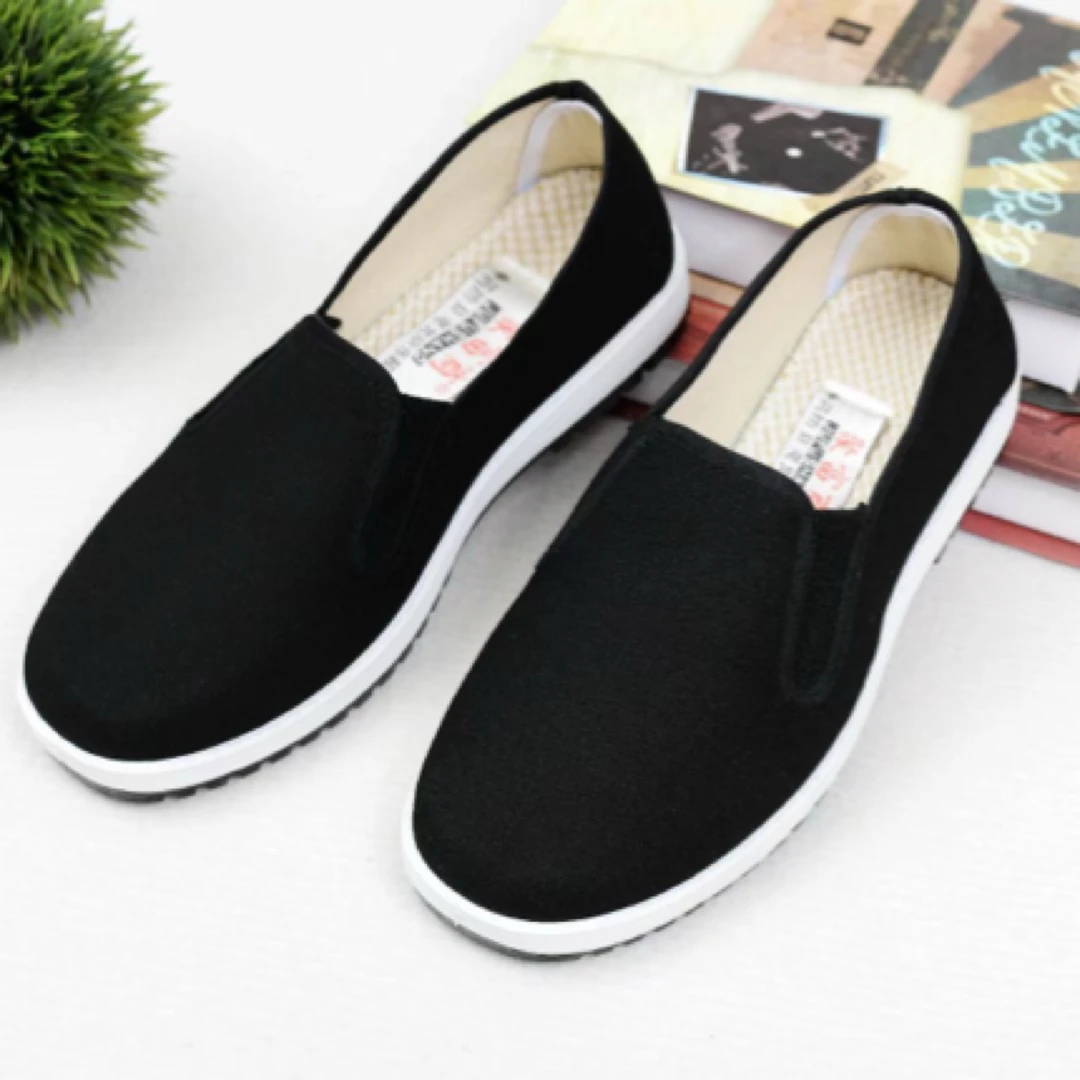 防滑夏季耐磨中老年布鞋老北京布鞋低帮厚款纯色注压鞋男鞋防臭