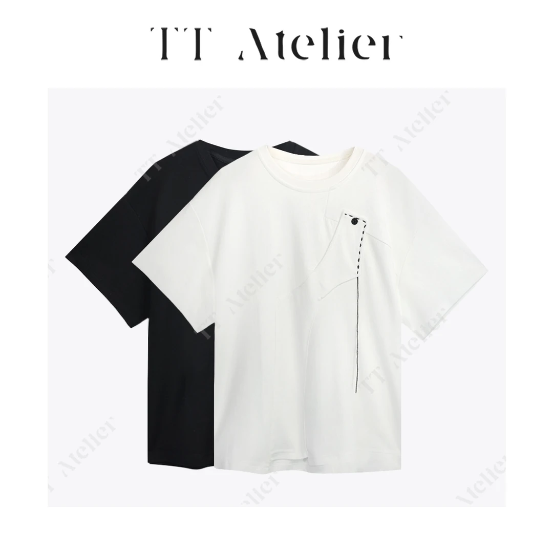 TT设计师【空谷】夏季休闲百搭小众设计感短袖上衣t恤TT190287