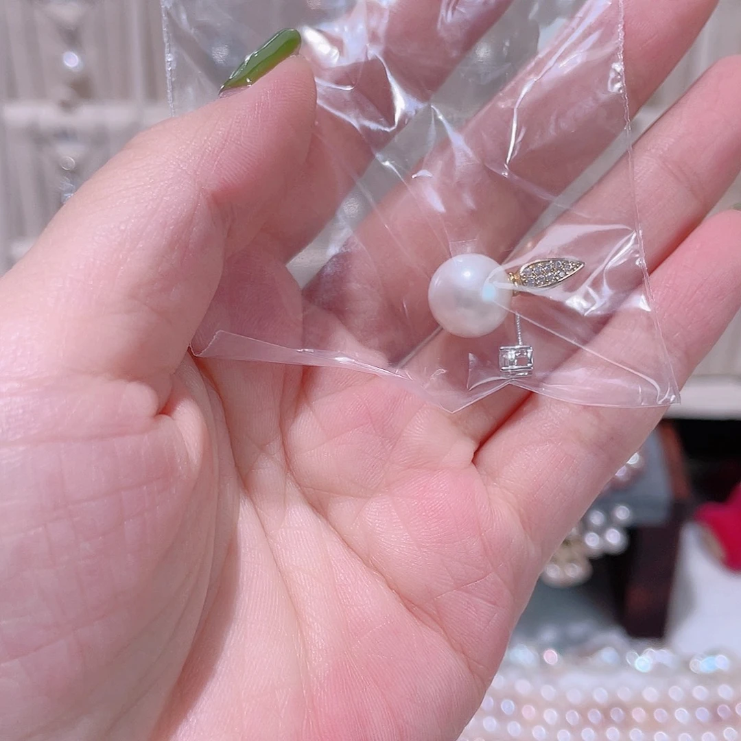 颈饰银S925镶嵌淡水珍珠改戴妃扣头豆豆链