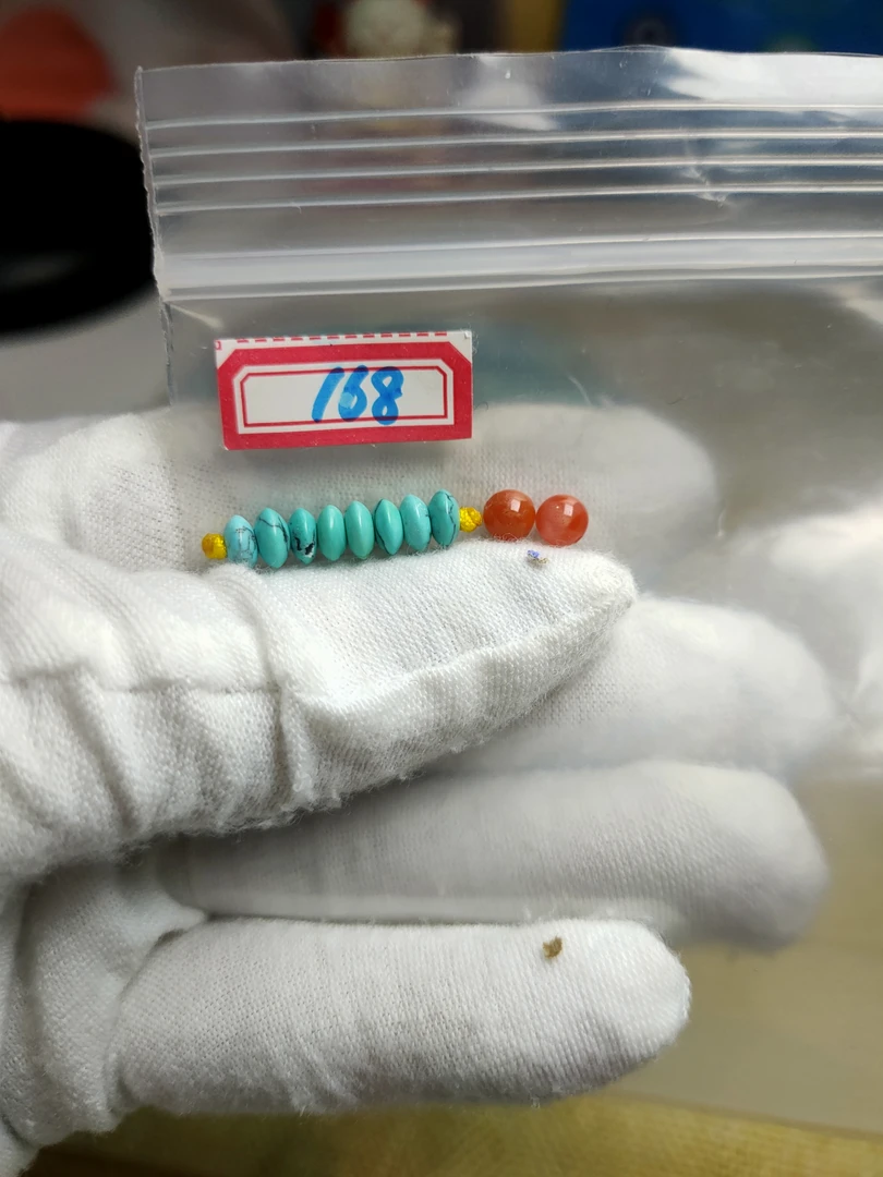 精品南红珠珠一对飞碟隔片一组直径5.4