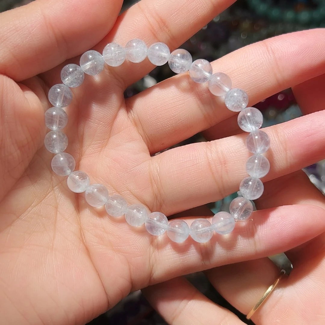 水晶手链未镶嵌海蓝宝8毫米