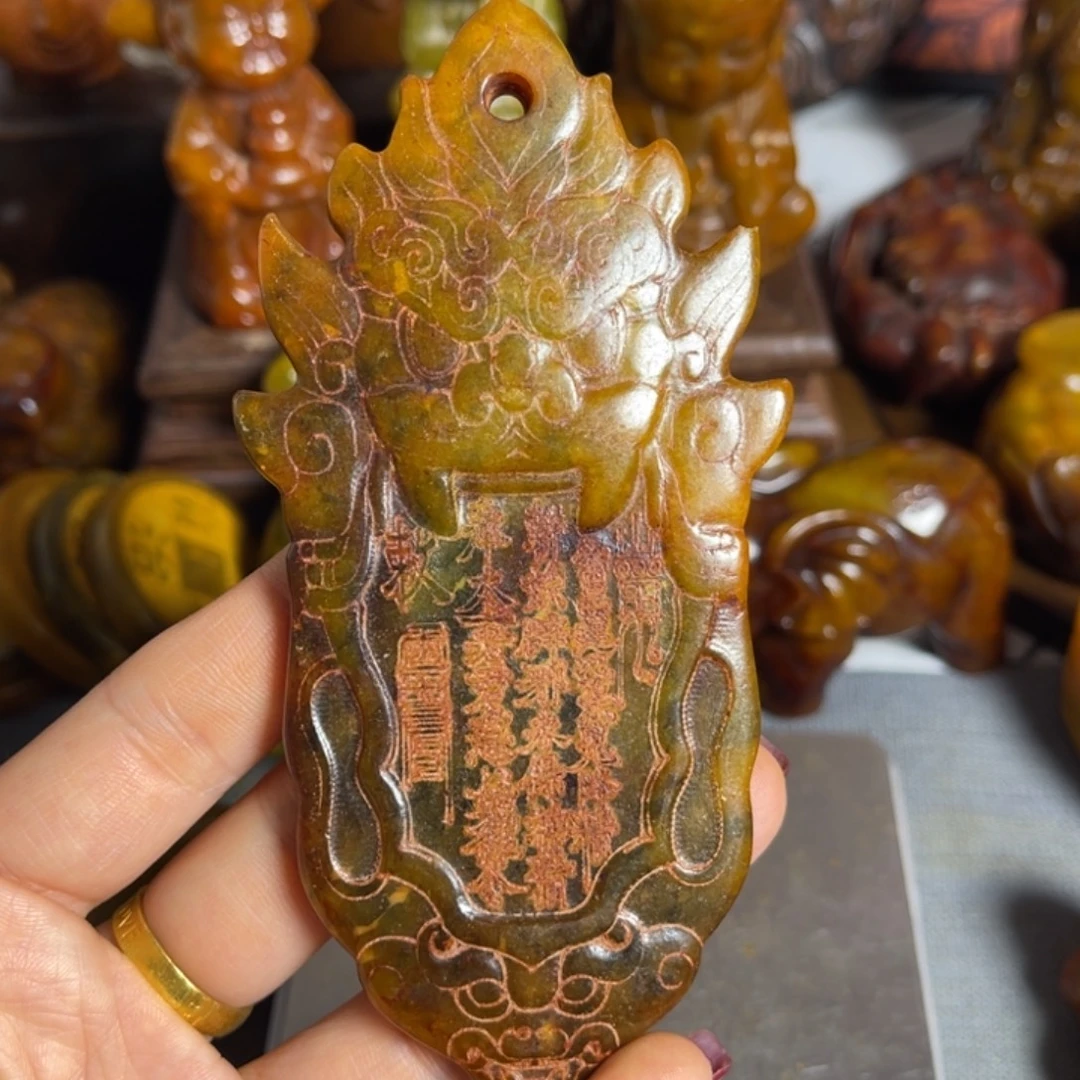蛇纹石玉合金颈饰