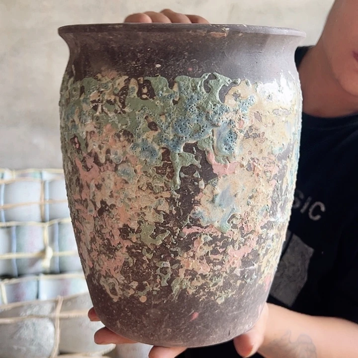 紫砂花盆高28口20