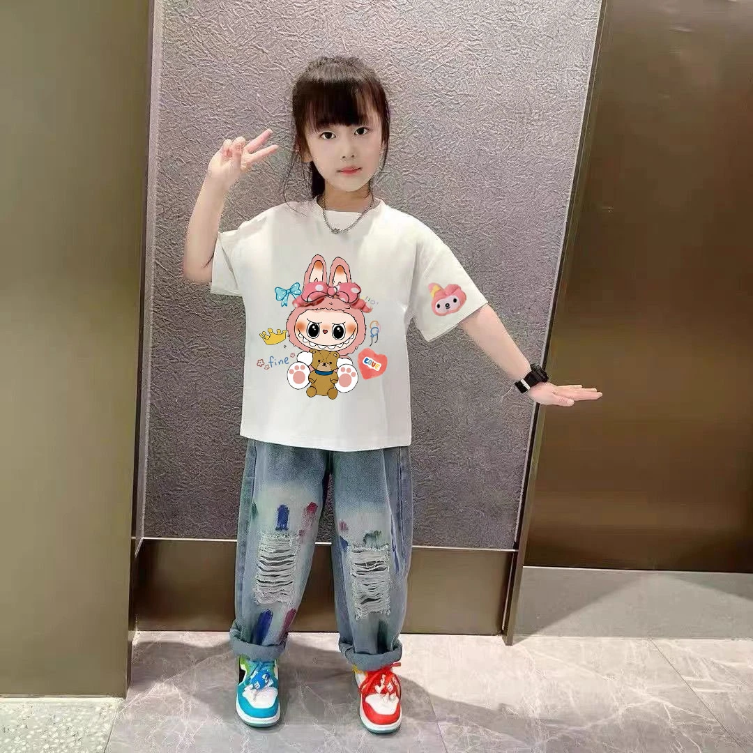 拉布布女童短袖t恤2025新款女宝宝半袖纯棉儿童装外穿T恤夏装上衣