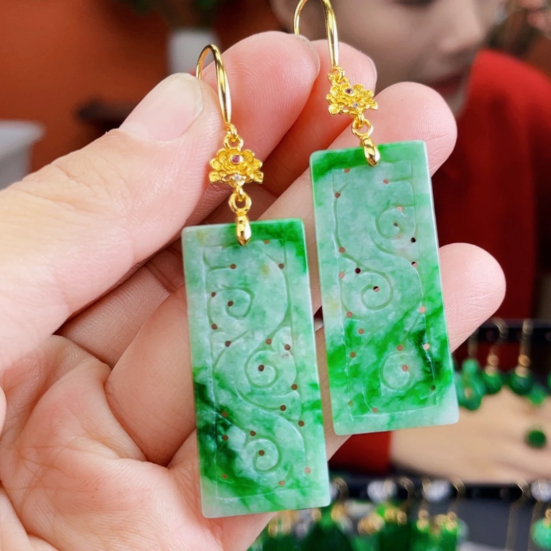 翡翠未镶嵌耳饰饰品