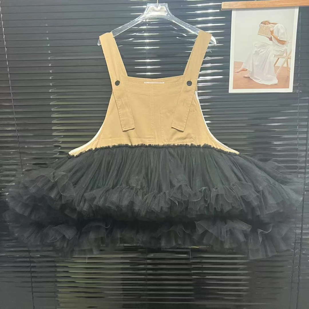 4751海边度假连衣裙仙女裙子超仙高级感背带时尚洋气蓝色公主裙