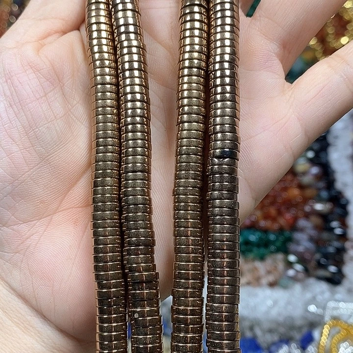 玛瑙/玉髓未镶嵌珠宝半成品黑胆石卡8*2mm（2条）