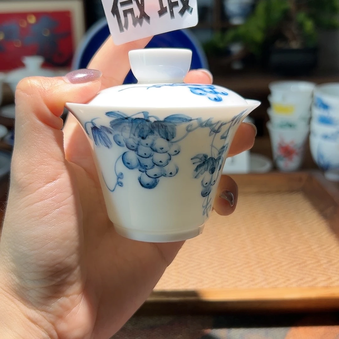 【闪购商品】微瑕 手绘 盖碗