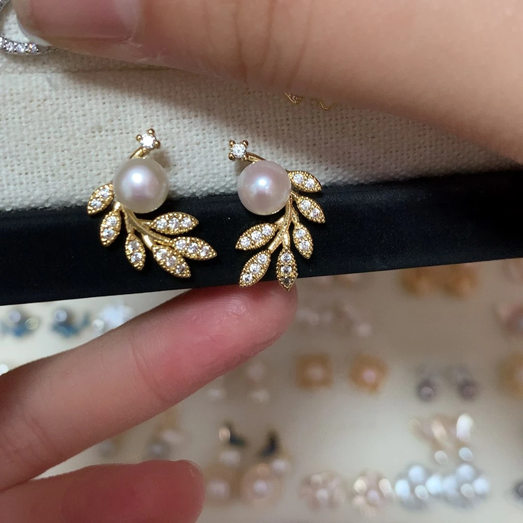 淡水珍珠耳饰合金