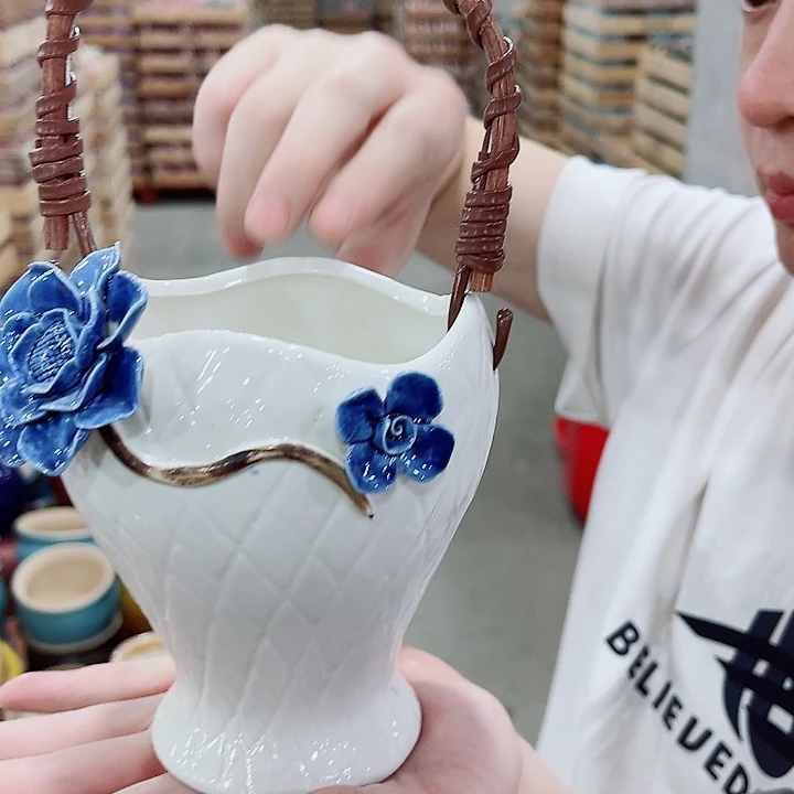 有孔，凑10元包邮陶瓷花盆发货！