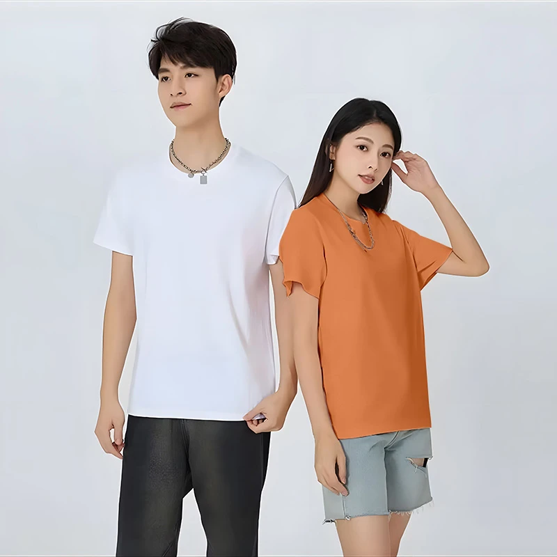 VLONE MASS2025年男女同款重磅200G宽松圆领大码纯棉彩色T恤-纯色