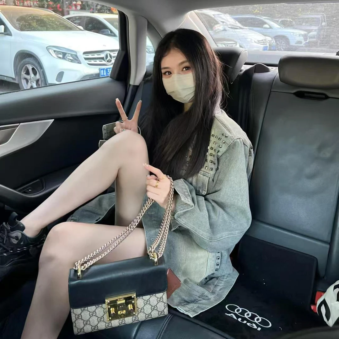 美式复古重工牛仔外套女春秋新款设计感小众宽松bf慵懒风夹克上衣