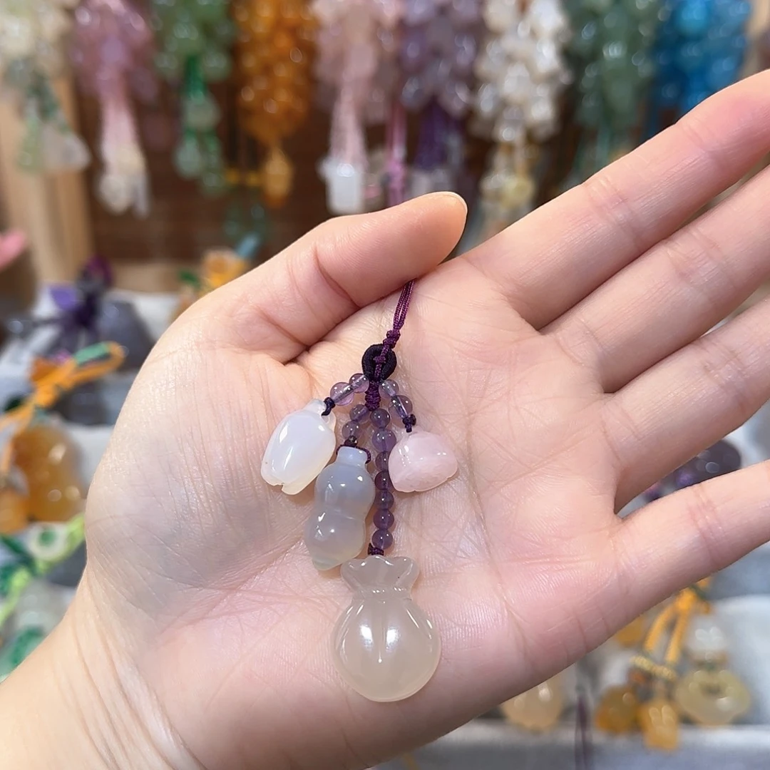 玛瑙/玉髓手机挂件福利款未镶嵌