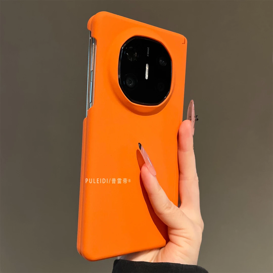 肤感磨砂珊瑚橙适用华为MateX6典藏版折叠屏手机壳新款X5磁吸中轴