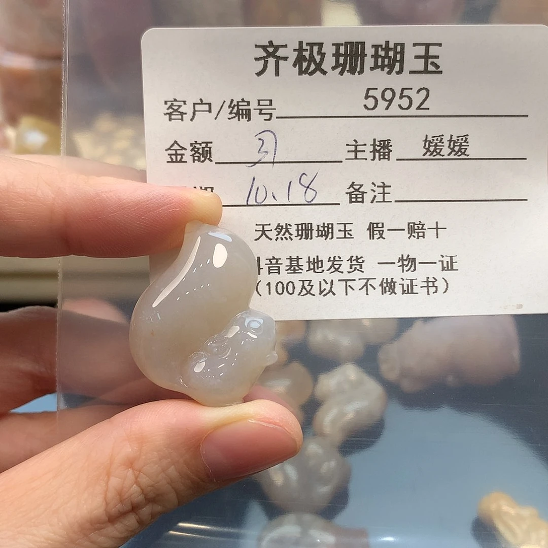 颈饰未镶嵌硅化珊瑚（珊瑚玉）青***坊