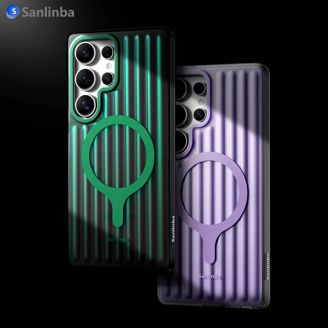 Sanlinba时尚行李箱磁吸手机壳适用三星S25Ultra/S24Ultra保护壳