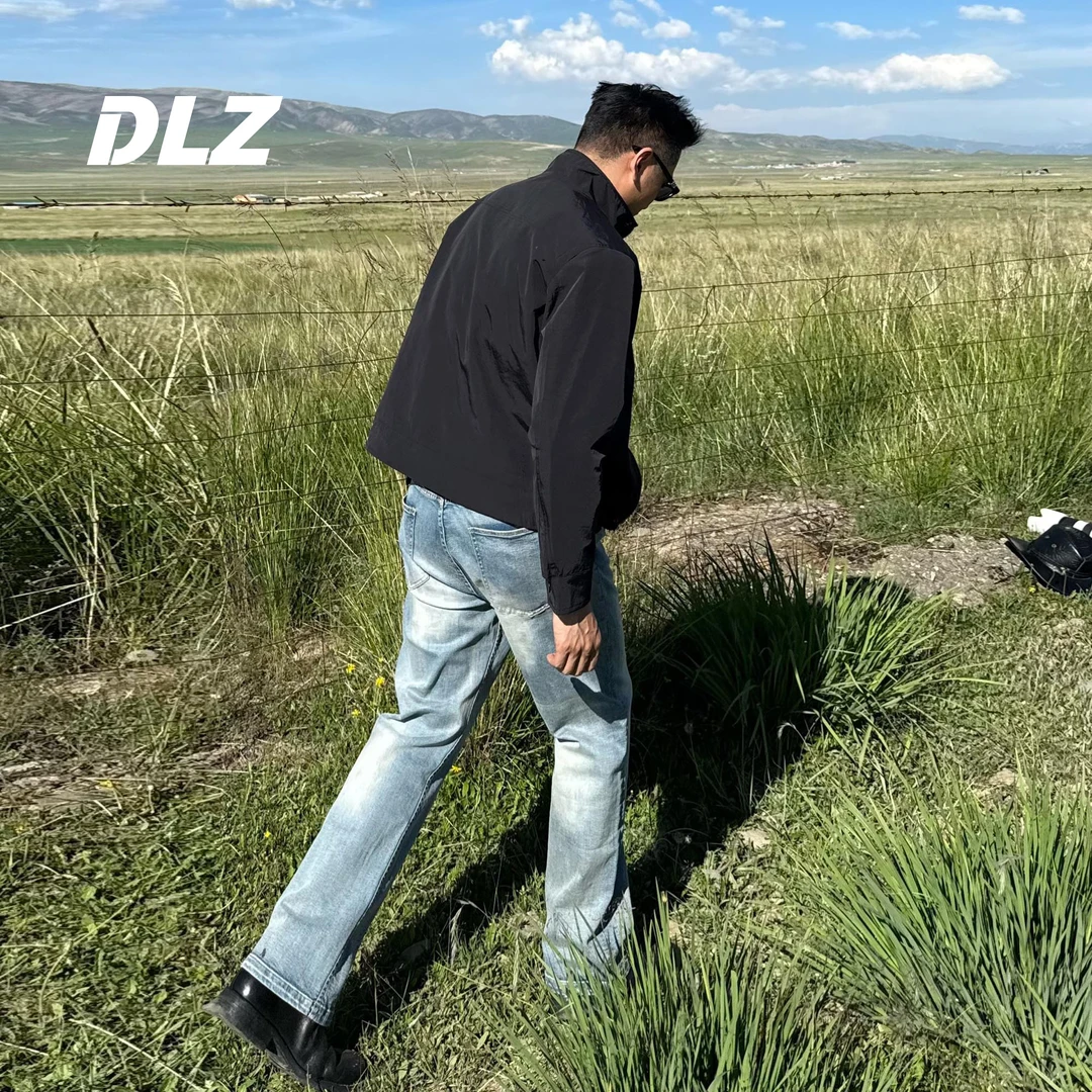 “黄石牛仔”水洗蓝牛弹力竹节美式复古牛仔裤裤子男