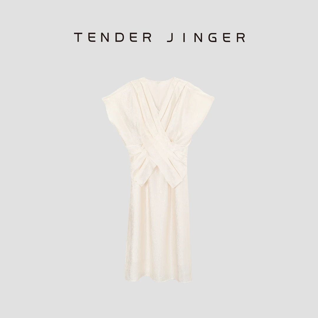 Tender Jinger蝴蝶交叉假两件连衣裙T52YLL30342