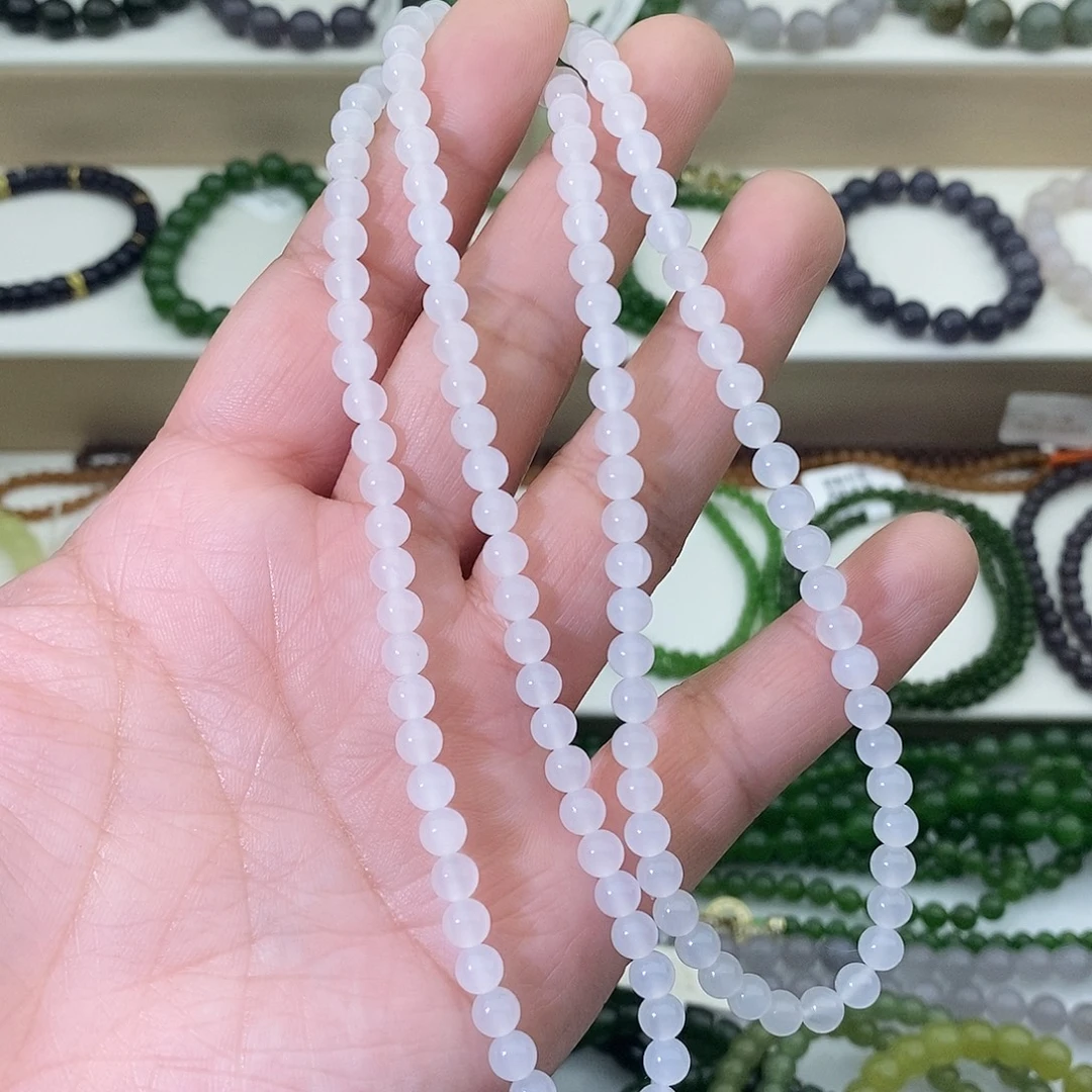 和田玉未镶嵌手链高品质高冰白玉项链