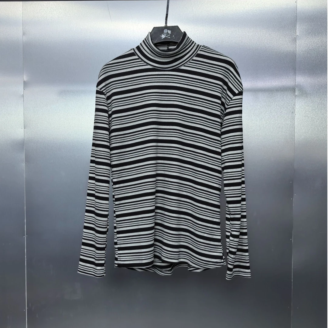 Q01-42712-TRE春秋季高领设计条格纹风格长袖