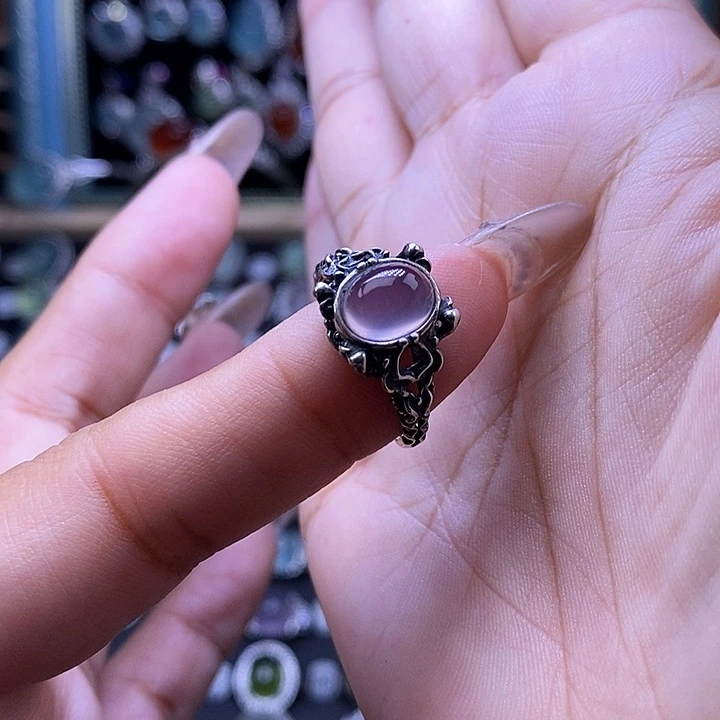 L***Y银S925镶嵌戒指萤石