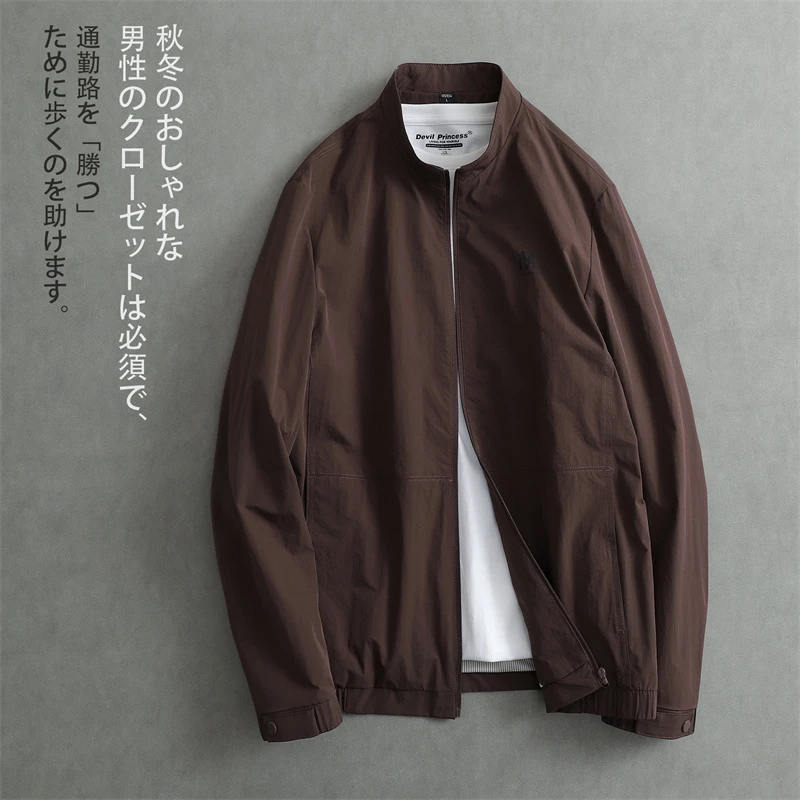 春季新款日系复古立领夹克外套商务休闲时尚百搭上衣薄款男士外套