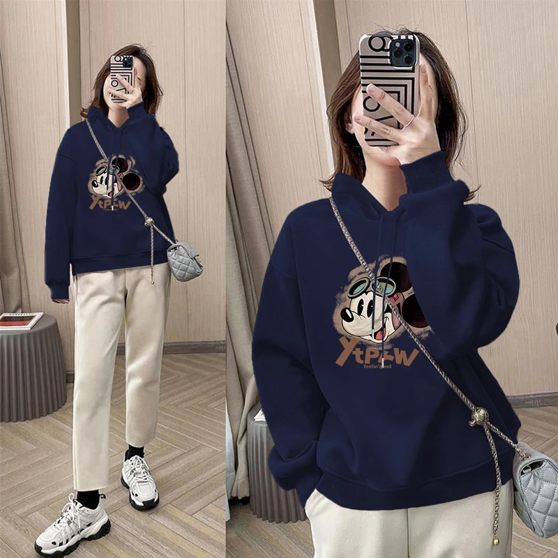 2025年秋冬季新款连帽卫衣女洋气减龄宽松薄款上衣外套加绒加厚潮