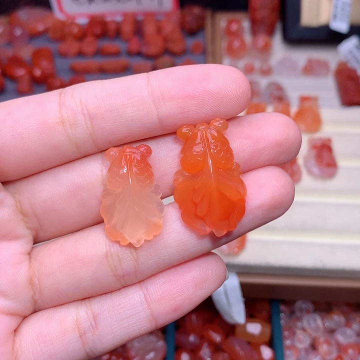 可***神南红玛瑙未镶嵌南红金鱼