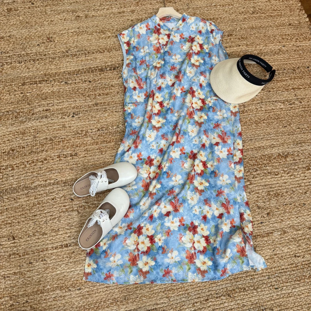 [傲骨]Q902夏季文艺显瘦时尚连衣裙气质休闲复古国风旗袍裙