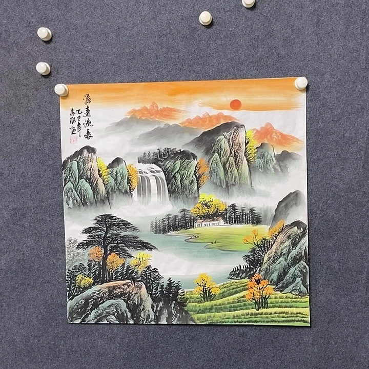 紫***东国画四尺斗方一副